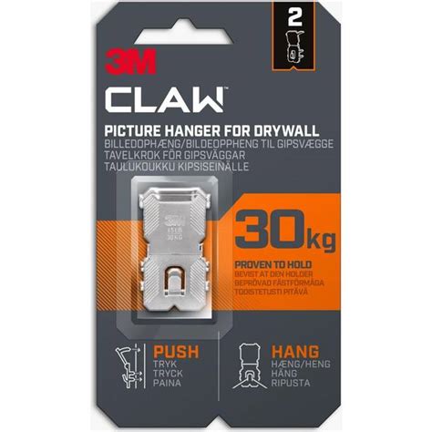 3M Claw tavelkrok för gipsvägg, 30 kg, 2.